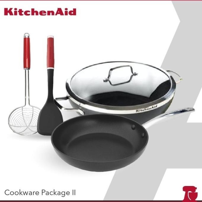 [Promo] Cookware Package Ii Kitchenaid Wok Induction 36Cm/8.30L With Glass Lid / Kitchenaid Frypan 2