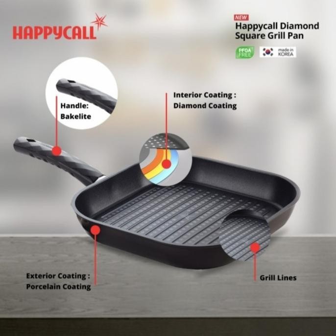 [New] Happy Call Original Diamond Square Grille Pan 28Cm Made In Korea