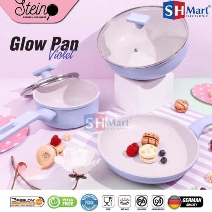 [New] Glow Pan Violet Set / Satuan Steincookware Glowpan Ori Stein Cookware