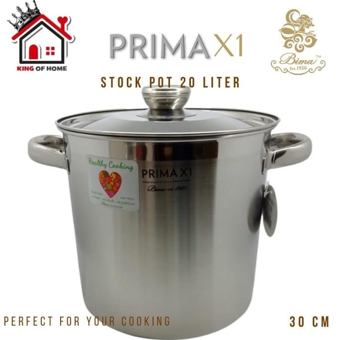 [Ready] Panci Bima Prima X1 Stockpot 30Cm Stainless Steel Bp2007330 Induction