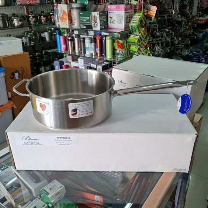 [Promo] Sauce Pan Stainless Steel Bima 28 Cm Bima Chef Sus 304 3 Ply Horeca