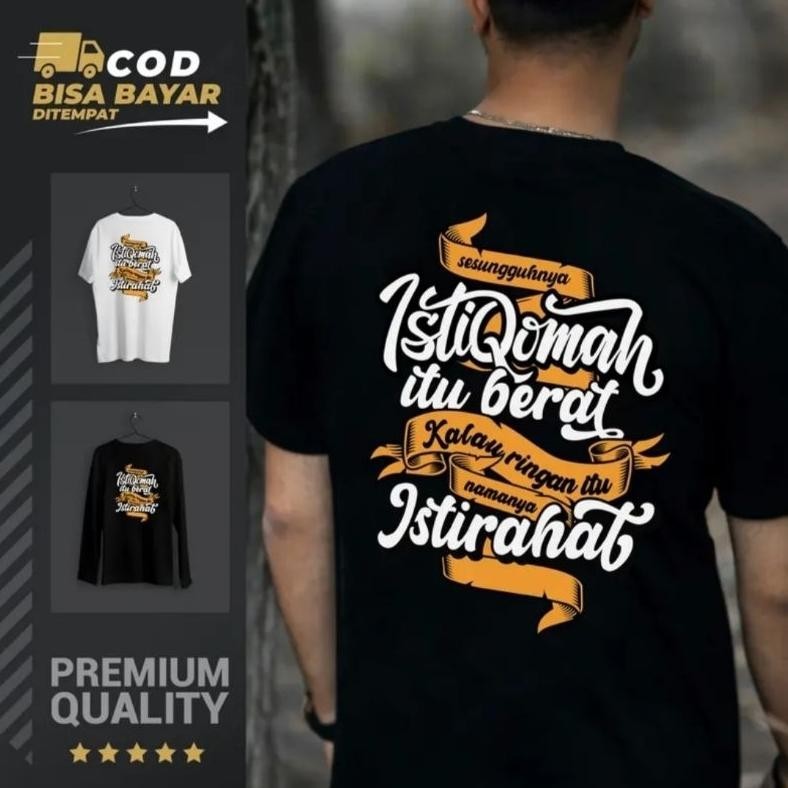 Kaos Islami Desain Istiqomah T-Shirt Istiqomah  Baju Anak Dewasa Pria Wanita