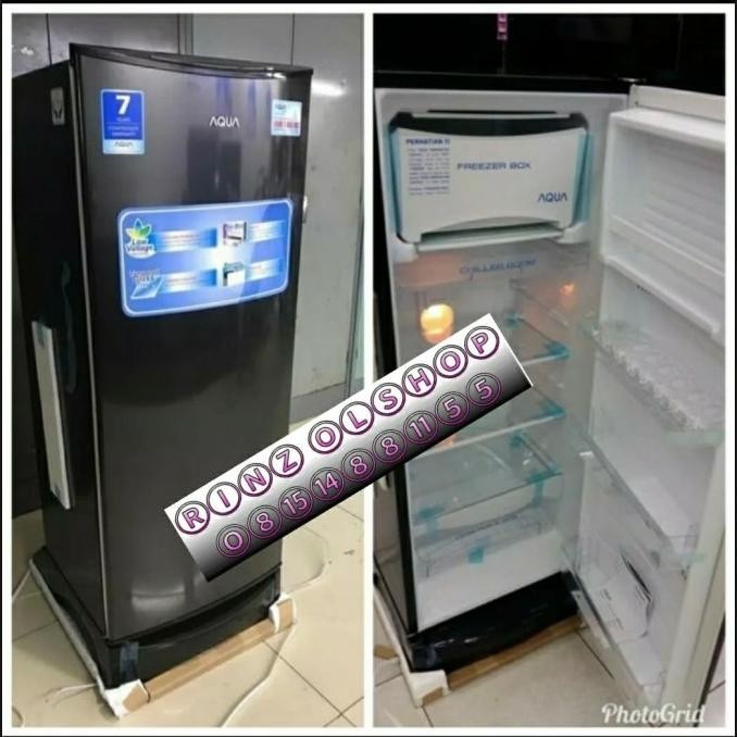 Kulkas Sanlux AQR-D190 1 Pintu, Kapasitas 162.5L, Silver/Hitam