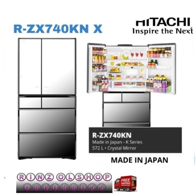 [Ready] Kulkas Hitachi R-Zx740Kn Refrigerator Multi Door Rzx740Kn Japan Mirror