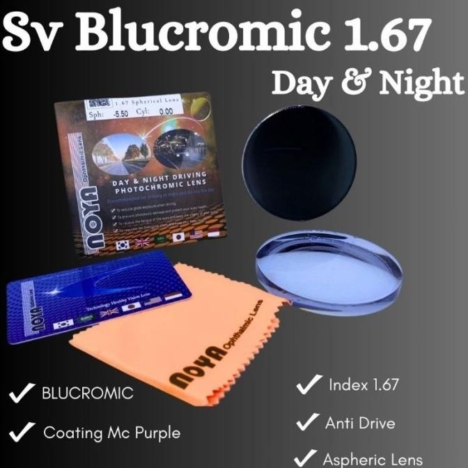 [Baru] Lensa Noya Hi Index 1.67 Bluechromic Drive Night Vision Full Fitur