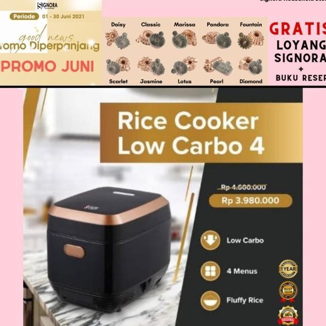 NEW RICE COOKER LOW CARBO 4 JUMBO SIGNORA