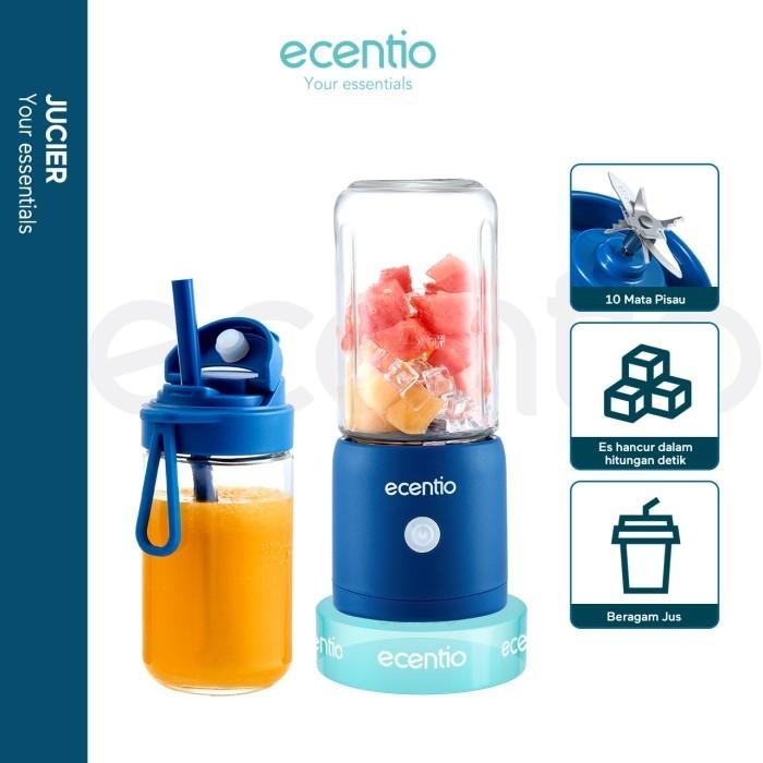 ecentio Blender Juicer Portable Mini Juicer Glass Dual-Cup 10piasu Kualitas Terbaik