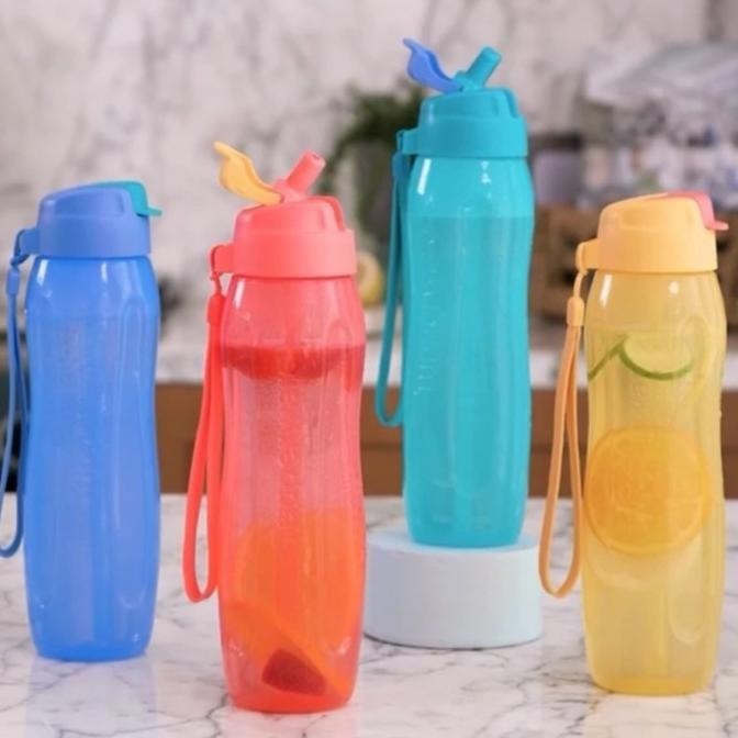 Botol minum tupperware eco bottle straw 750ml (1)