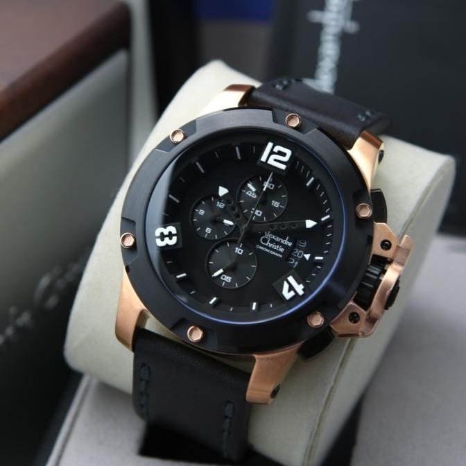 [New] Alexandre Christie Ac 6295 Black Rosegold. Garansi Resmi 1Tahun