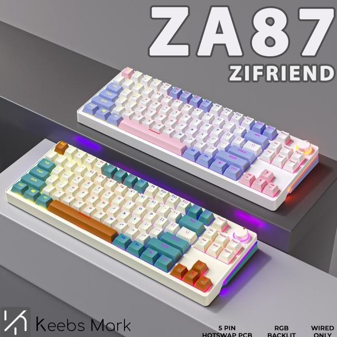 Zifriend Za87 Mechanical Keyboard 87 Keys Rgb Wired