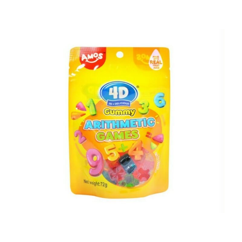 

Amos 4D Permen Jeli 3D Buah-buahan Arithmetic Games 72 g