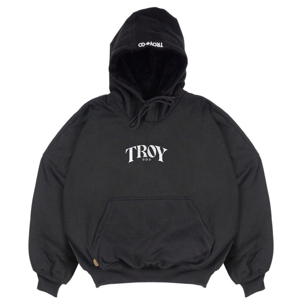 Troy Company Hoodie Boxy Oversize Black Wave - Hoodie Boxy Oversize Hitam HB 2546