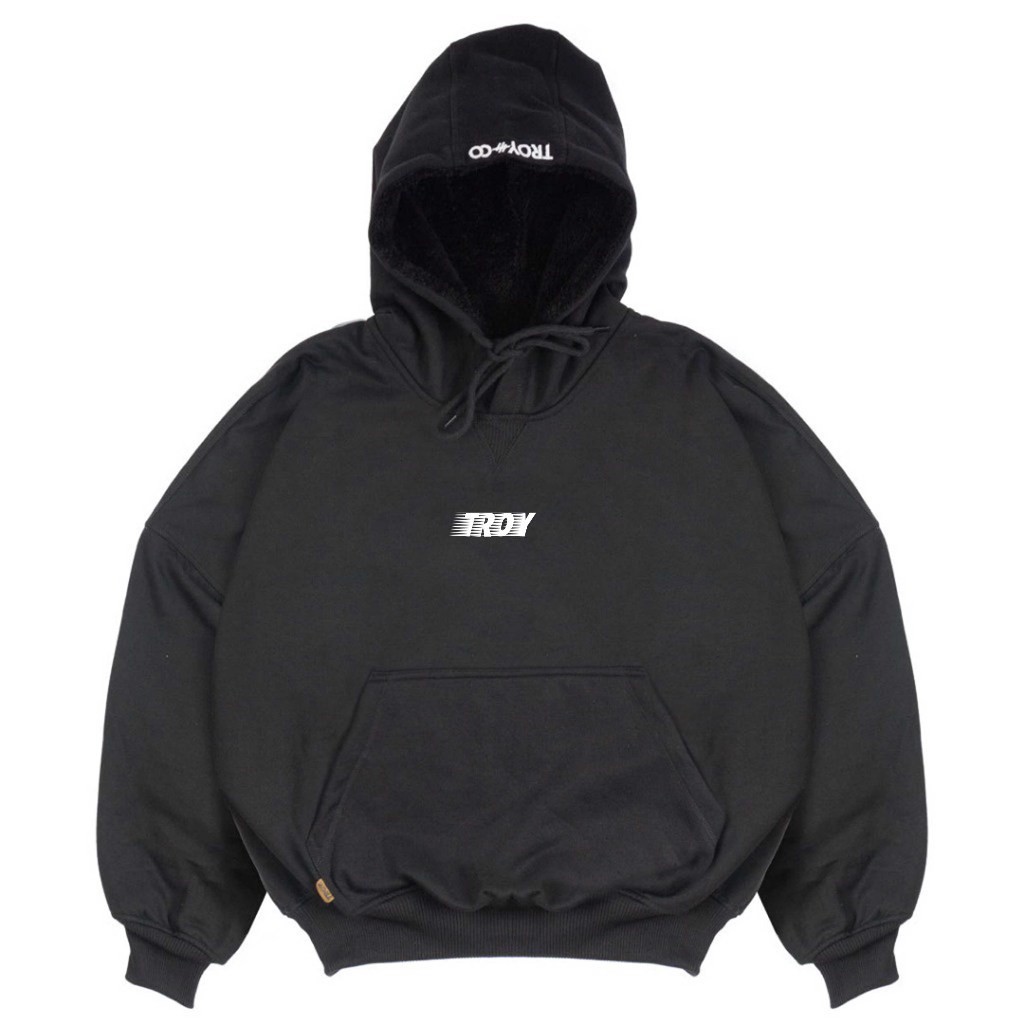 Troy Company Hoodie Boxy Oversize Black Divided Circle - Hoodie Boxy HB 2583
