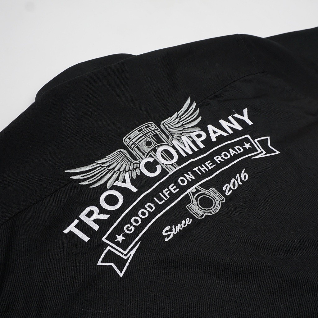 Troy Company Workshirt Workwear Engineers Black Piston - Kemeja Kerja Work Shirt Hitam WSD 2568