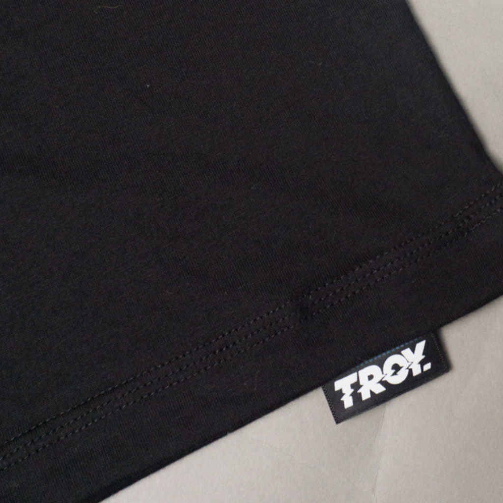 Troy Company Double Layer Longsleeve T-shirt Hitam Putih Mental Effects DS 2489