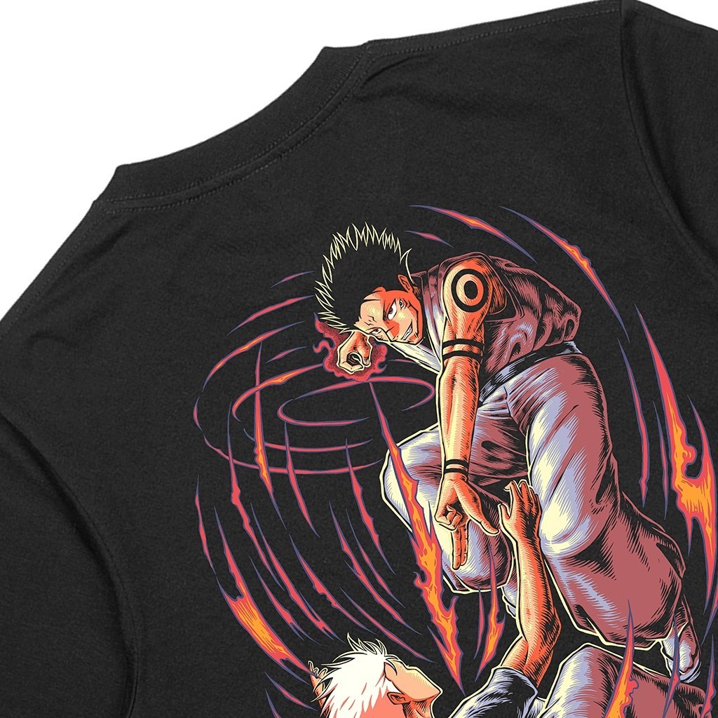 Troy Company Tshirt Kaos Hitam Jujutsu Kaisen Gojo Sakuna MT 2383