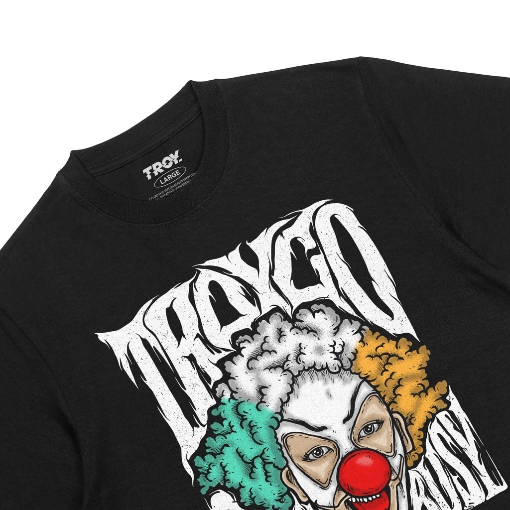 Troy Company T-Shirt Kaos Hitam Stay Busy Series Party Clown MT 2137