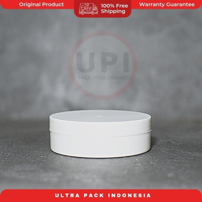 POT LULUR PLASTIK PP GEPENG 100GRAM PUTIH