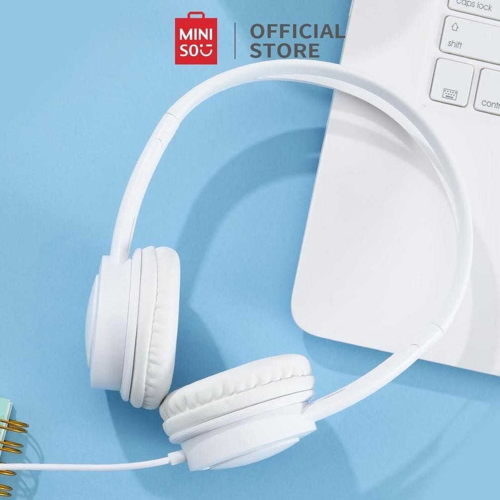 (NEW) MINISO Headphone Headset Earphone On Ear Headphone Bando berkabel kecil dan indah Musik Playin
