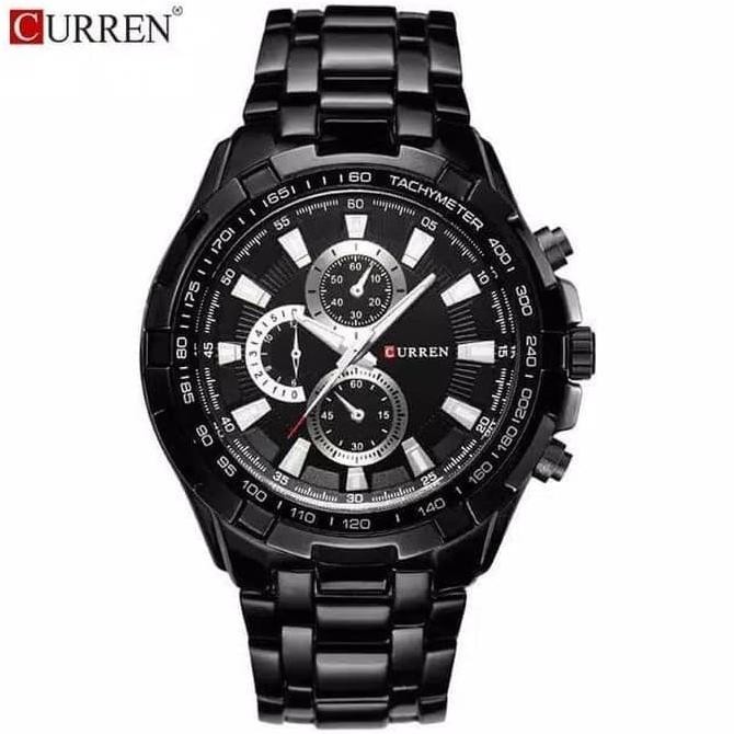 Jam Tangan Pria Curren 8023 Chronograph Tidak Aktif Hitam Hitam