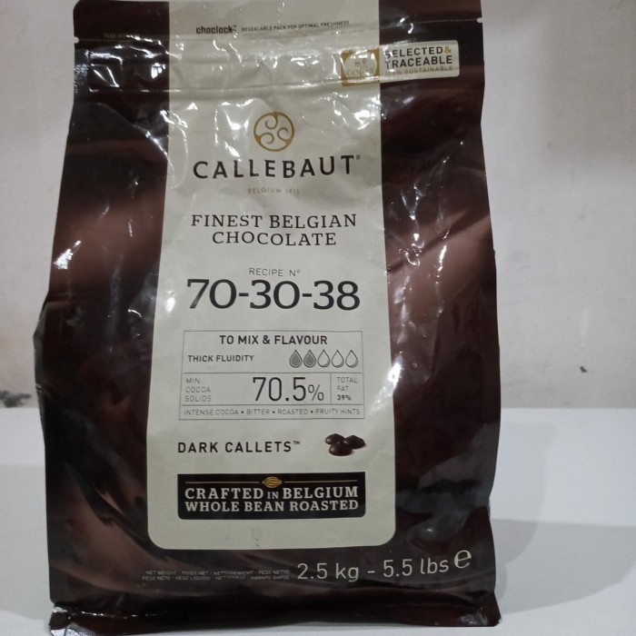 

Ready Callebaut 70-30-38 Dark Chocolate 70.5% / Coklat Hitam Repack 200gr