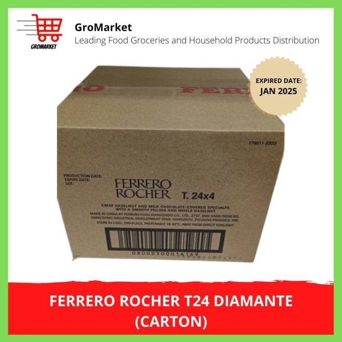 

Ready Ferrero Rocher Chocolate T24 (Isi 24) Diamante KARTON