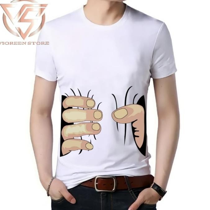 Baju Pria Kaos Katun Cowok 3D Premium Size S M L Xl Xxl 3Xl 4Xl