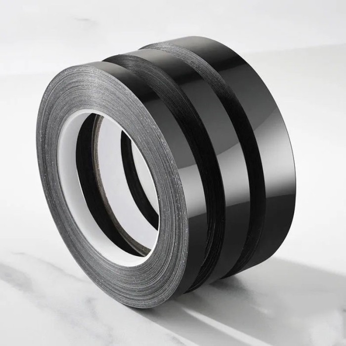 STIKER UBIN LANTAI KEDAP AIR/DEKORASI LANTAI KERAMIK/STICKER PEMBATA - HITAM, 3CM X 50M