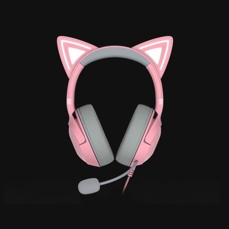 Razer Kraken Kitty V2 Quartz Wired RGB Kitty Ears Gaming Headset