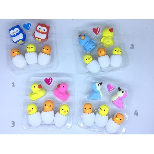 

penghapus 3D bird family