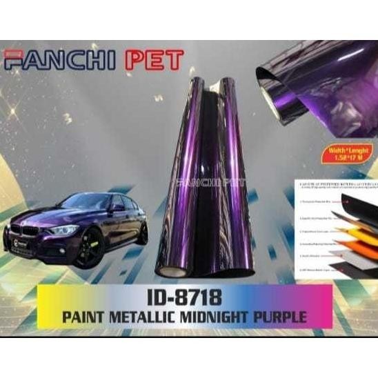 

TGH 50CM Sticker FANCHI ID-8718 Moonlight Paint Metallic Midnight Purple PET Hitam Lembayung Ungu per 50CM TERLARIS