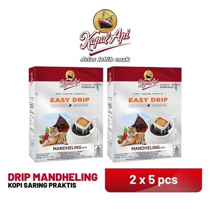 

Kapal Api Drip Mandheling Blend 2 Folding Box (5 X 10 Gr)