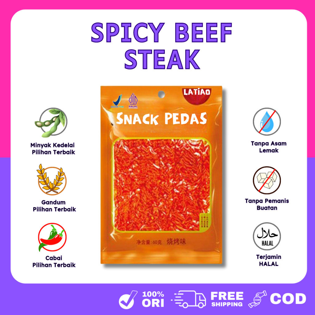 

[HALAL] LATIAO Buy 20 Spicy Beef Steak Gluten Spicy Tofu Latiao Celan Pedas Vegetarian