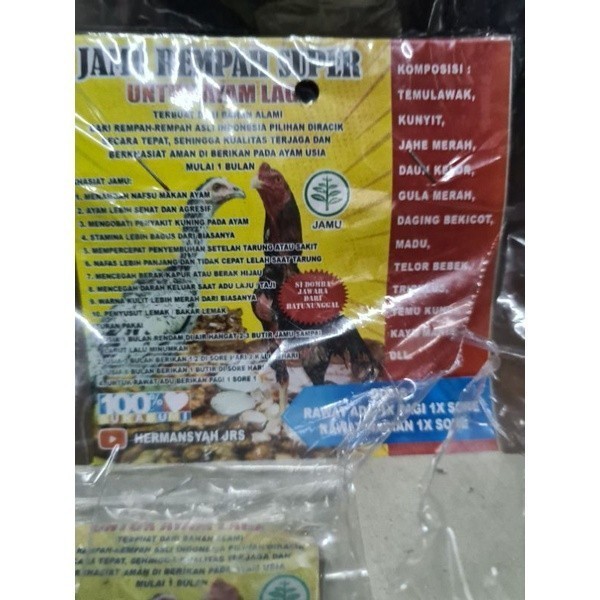 jamu rempah super ayam laga herbal vitamin doping stamina kuat nafas tahan lama asli ori Lampam ID