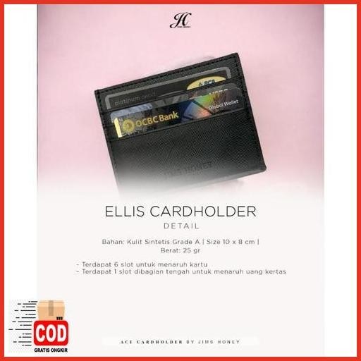 Bisa Cod Jims Honey Ellis Card Holder Dompet Kartu Pria Wanita Terlaris