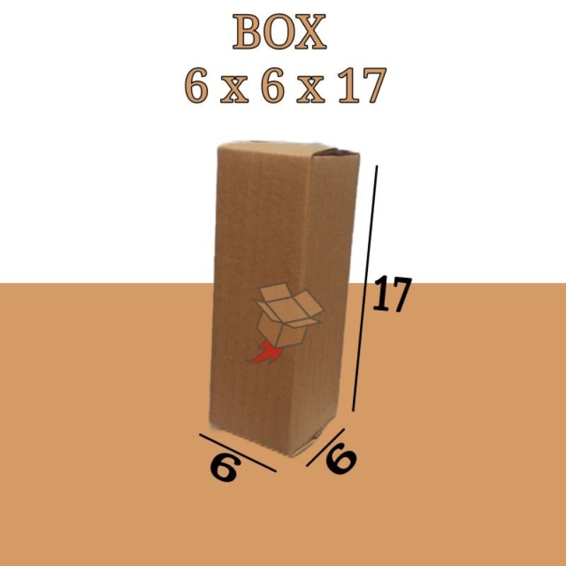 

Kardus Polos Karton Box Coklat DieCut 6 x 6 x 17