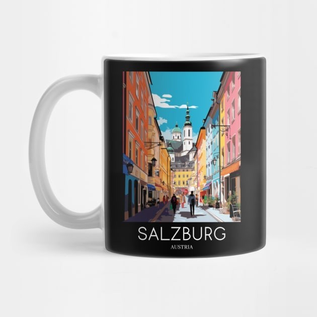 Cetakan Perjalanan Seni Pop Mug Kopi Salzburg Austria