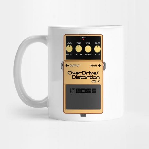 Mug Kopi Pedal Efek Gitar Boss OS 2 OverDrive / Distorsi