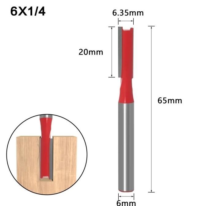 7Pcs Mata Profil Straight Mata Router Kayu Mata Router Lurus Bit