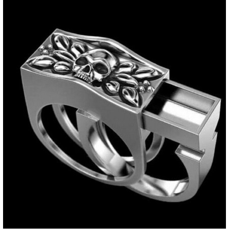 Set Cincin Tengkorak Punk Pria dan Wanita,