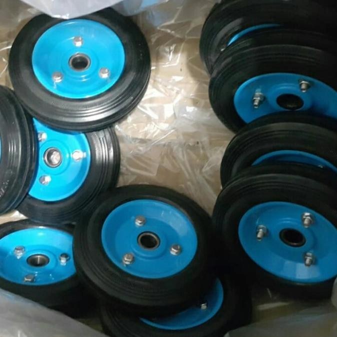 roda troli 8" inch ban karet Roda karet troli 8" inch