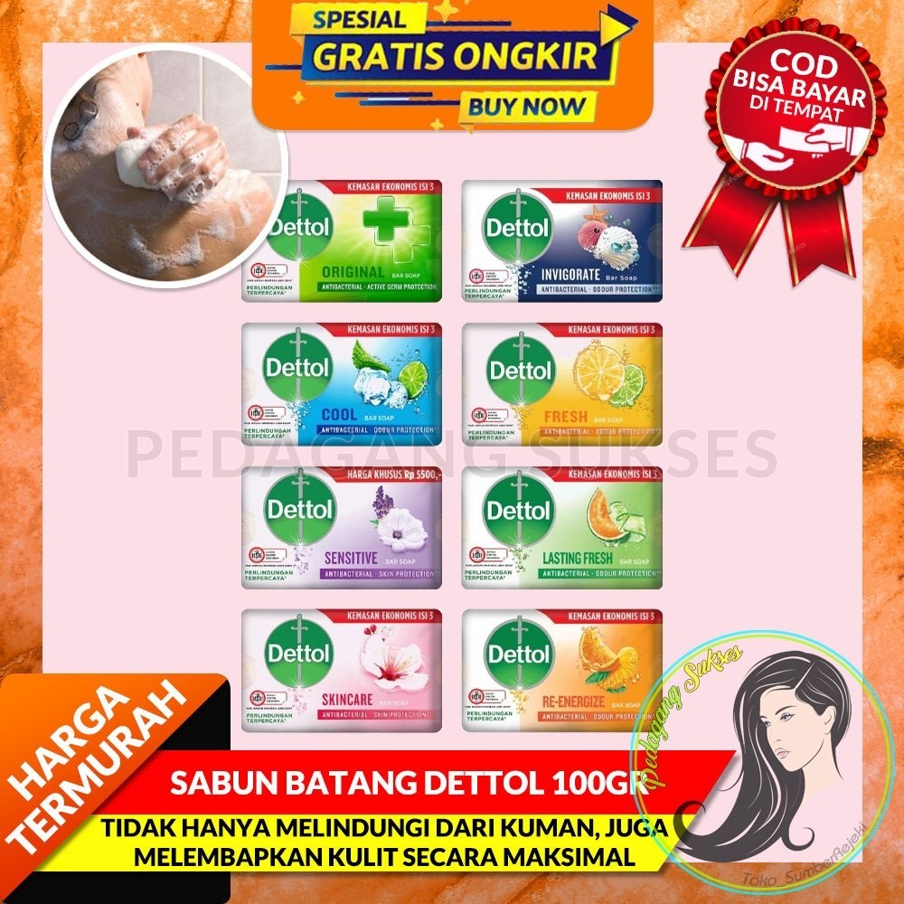 PAKET AGEN DETTOL SOAP BAR DETTOL 100GR SABUN BATANG 100GR Sabun mandi batang DETTOL SABUN ANTIBACTE