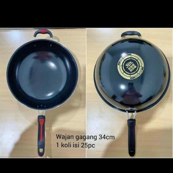 Wajan Kuali Enamel Anti Lengket N Anti Gores Wajan Kuali Gagang Enamel