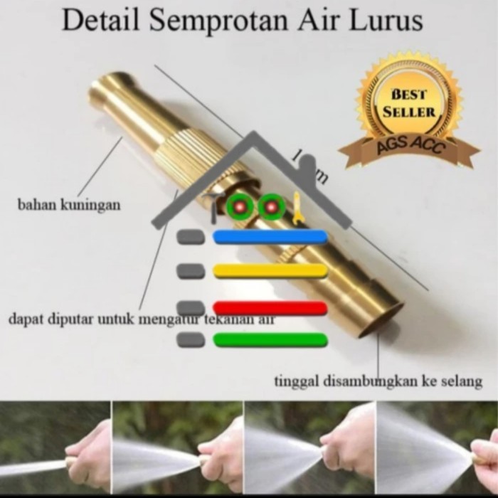 semprotan air kran Kuningan 5/8" / nozle semprot air taman