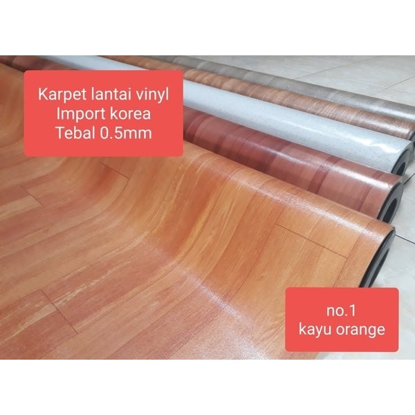 Perlak Lantai Karpet Lantai Vinyl Plastik Tebal Import Korea Lebar 2Meter Tebal 0.5Mm