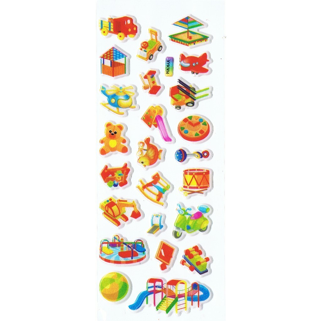 

SK090 Stiker Sticker Timbul Set Strip Aneka Gambar Kartun Anak Mainan