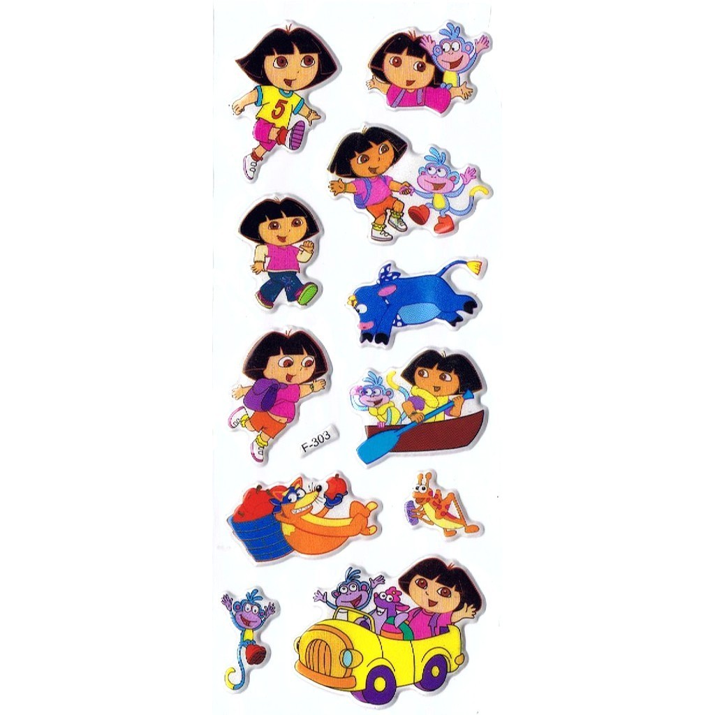 

SK391 Stiker Sticker Timbul Set Strip Aneka Gambar Kartun Dora Explore