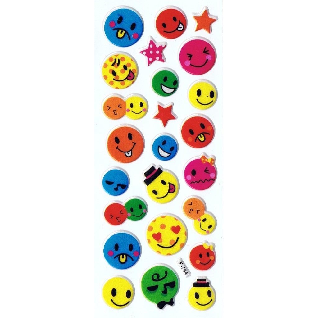 

SK509 Stiker Sticker Timbul Set Strip Aneka Gambar Kartun Smile Smiley