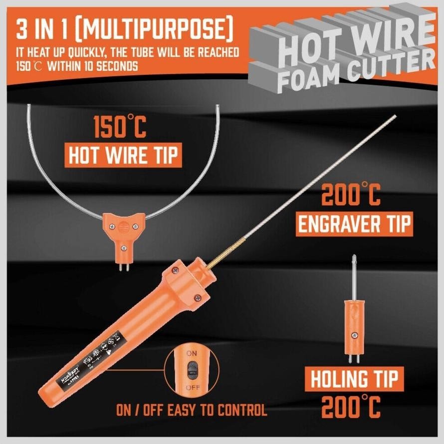 

READY >> IKURA ALAT POTONG GABUS PEMOTONG STYROFOAM 3 IN 1 HOT WIRE CUTTER