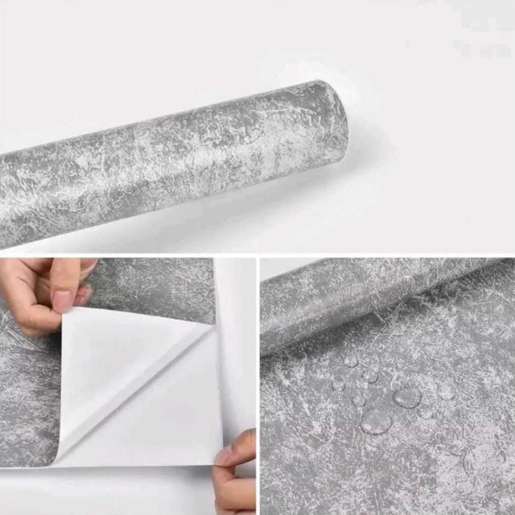 Up15 Wallpaper Stiker Dinding Abu Acian Semen 45cm x 10m Termurah